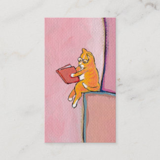 Titled:  Marmalade Prefers Solitude - fun cat art Business Card