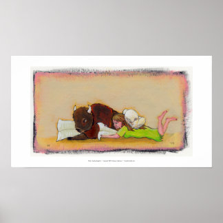 Titled:  Reading Together - Buffalo and fairy Poster