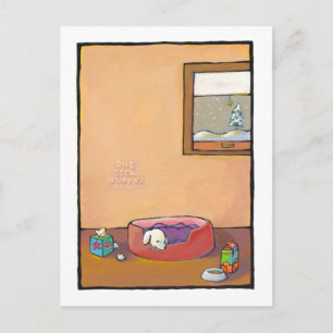 Titled: Sick Puppy - adorable art cold flu health Postcard