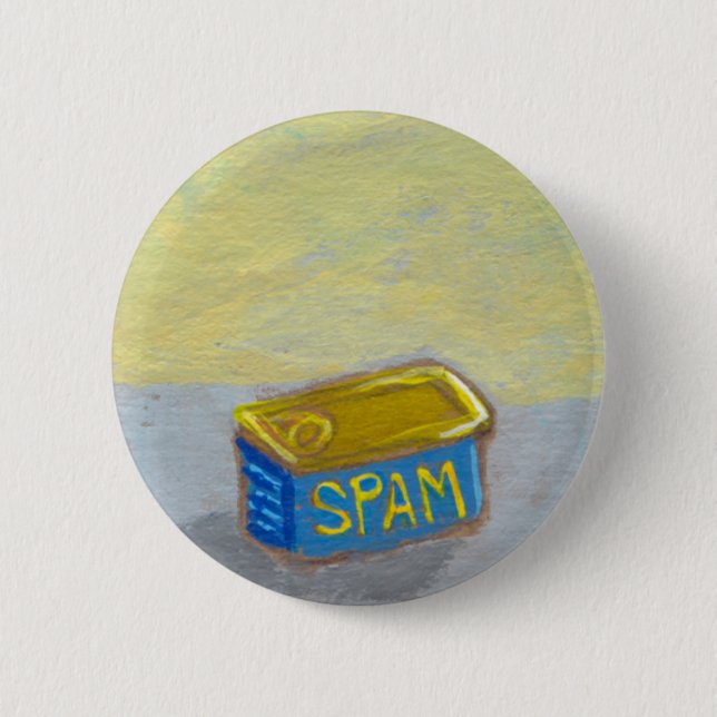 Titled: Spam and Eggs - fun breakfast art chicken 6 Cm Round Badge (Front)