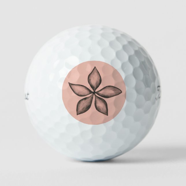 Titleist 2023 Pro V1 Black Flower on Pink Golf Balls (Front)