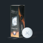 Titleist Pro V1 Golf Balls-Custom Name Balls<br><div class="desc">Custom name sample is shown with a golf clubs print,  shown is the Titleist Pro V1 Golf Balls.
Three Pack
Customise these balls and change the sample name to yours.</div>
