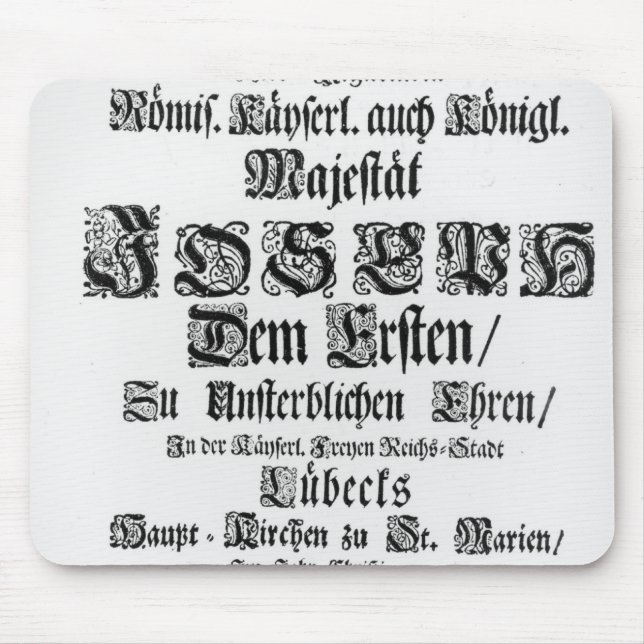 Titlepage of Abendmusik, 1705 Mouse Pad (Front)