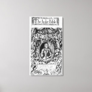 Titlepage of the Bishop's Bible, pub. in 1568 Canvas Print