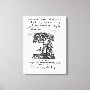 Titlepage of the first French-Latin dictionary Canvas Print