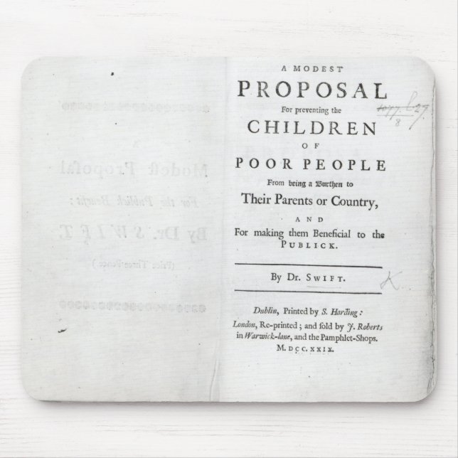 Titlepage to 'A Modest Proposal' Mouse Pad (Front)