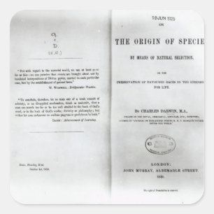 Titlepage to 'On the Origin of Species' Square Sticker