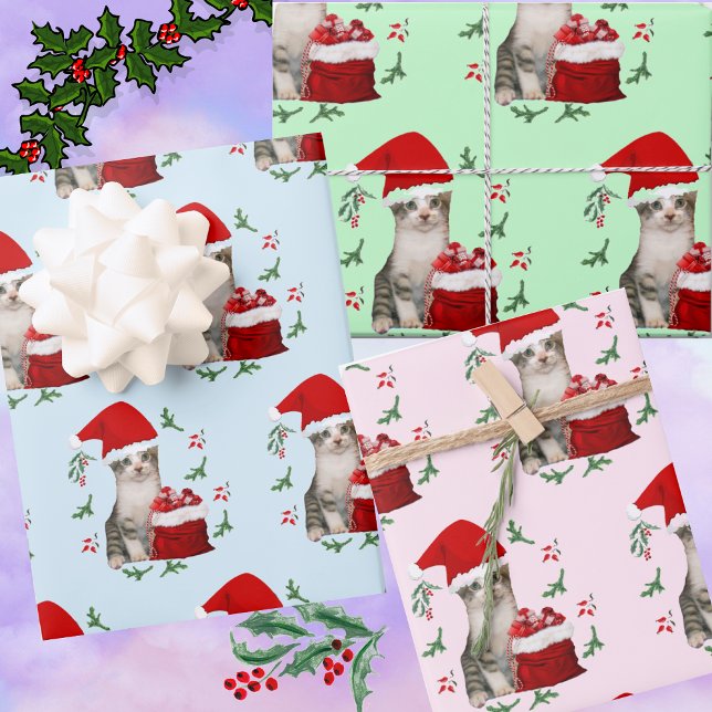 Tito the Cat's Pastel Christmas  Wrapping Paper Sheet (Creator Uploaded)
