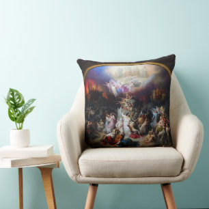 Titus destroying Jerusalem by Wilhelm von Kaulbach Cushion