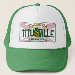 Titusville Florida flag license plate hat