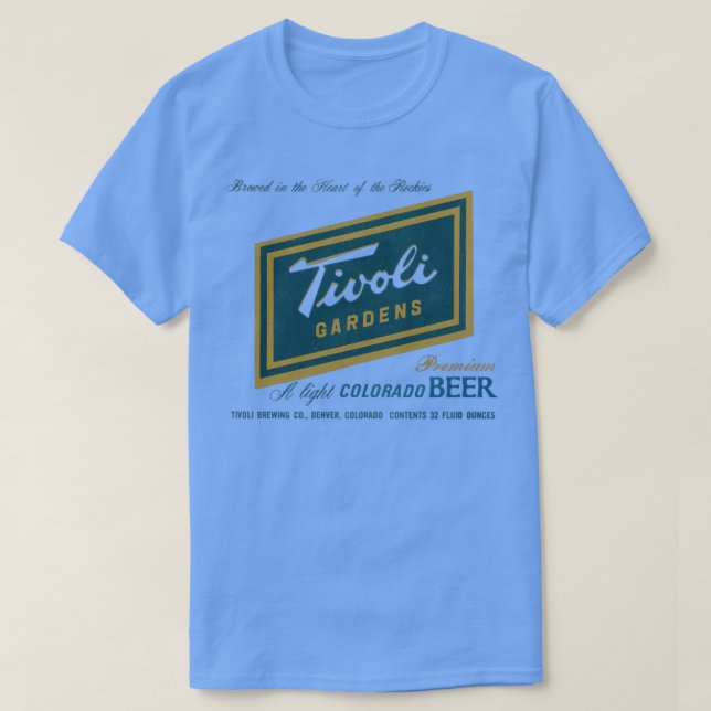 Tivoli Gardens Beer Retro Defunct Breweriana T-Shirt (Design Front)