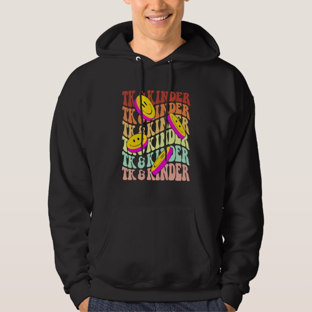 TK and Kinder retro smile face Back To School kind Hoodie (Front)