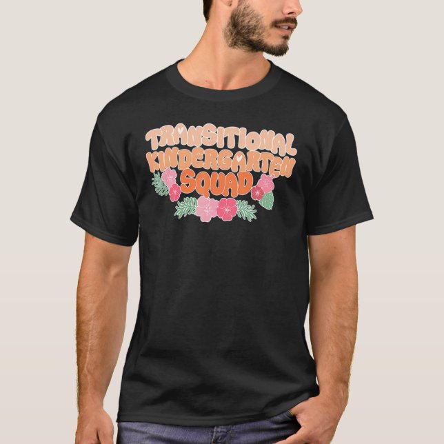 Tk Squad   Teacher Floral Retro 70s Groovy T-Shirt (Front)