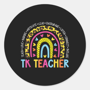 Tk Teacher Back To School Teacher Kid Classic Round Sticker