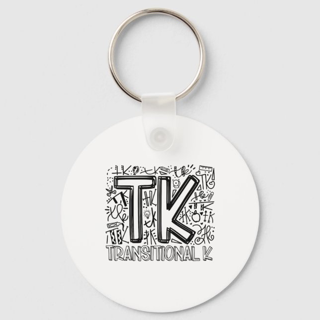 Tk Transitional-kindergarten Typography Ck To Scho Key Ring (Front)