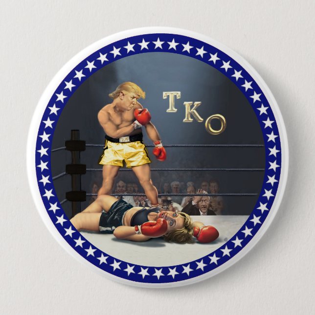 TKO: Trump Knock Out 10 Cm Round Badge (Front)