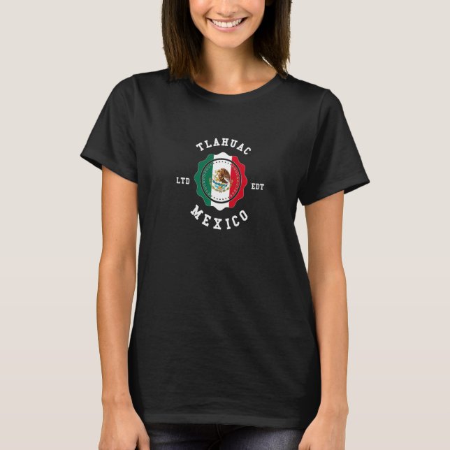 Tlahuac Mexico Flag Badge Vintage   T-Shirt (Front)