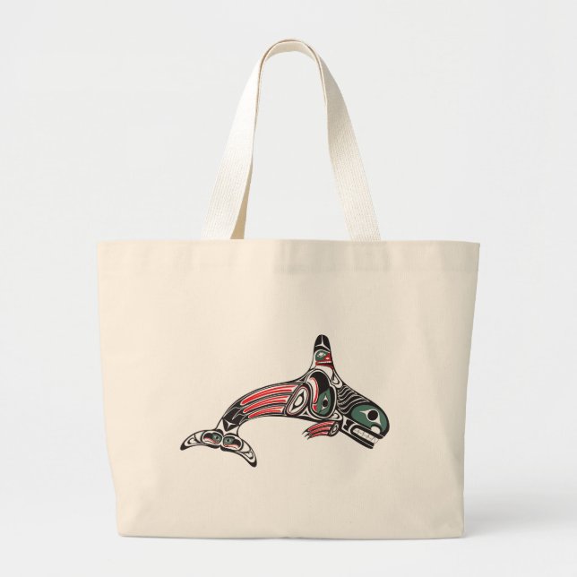 Tlingit Killer Whale & Eagle Large Tote Bag (Front)