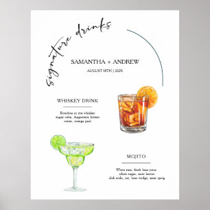 Tltgant Signature Drink Menu Wedding Poster