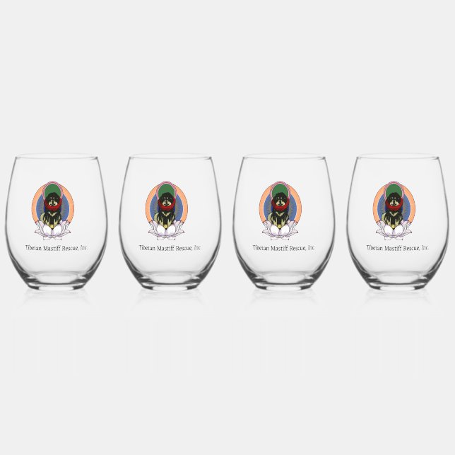 TM Lotus Flower Stemless Wine Glasses (Front)
