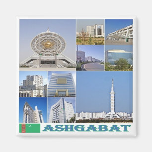 TM - Turkmenistan - Ashgabat - Collage Mosaic Magn Magnet