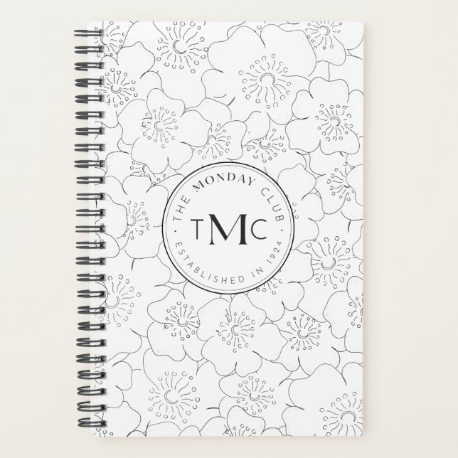 TMC White Floral Logo  Planner (Front)