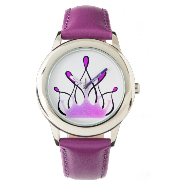 TMH COLLECTION - Pretty Purple Ribbon Watch Girls (Front)