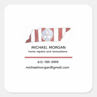 TN state flag business cards Square Sticker