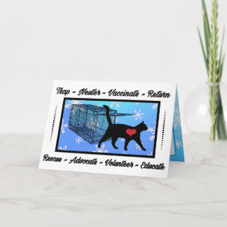 TNR CAT Rescue Trap Neuter Return XMAS Holiday Thank You Card