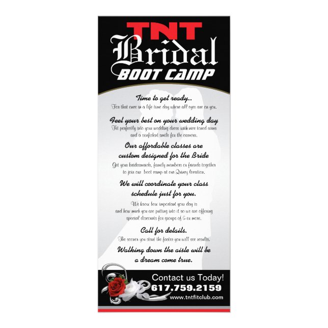 TNT Bridal Boot Camp Rack Card (Front)
