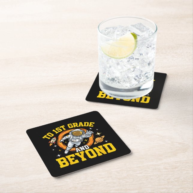 to 1st Grade and Beyond Astronaut Student Square Paper Coaster (Insitu)