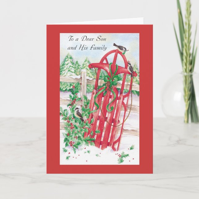 To a Dear Son and His Family Holiday Card (Front)