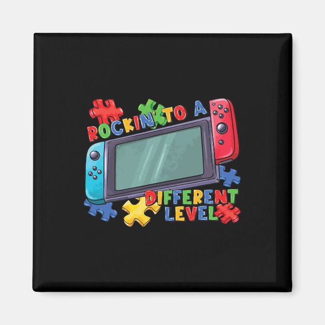To A Different Level Gamer 2024 Video Game Autism  Magnet (Front)