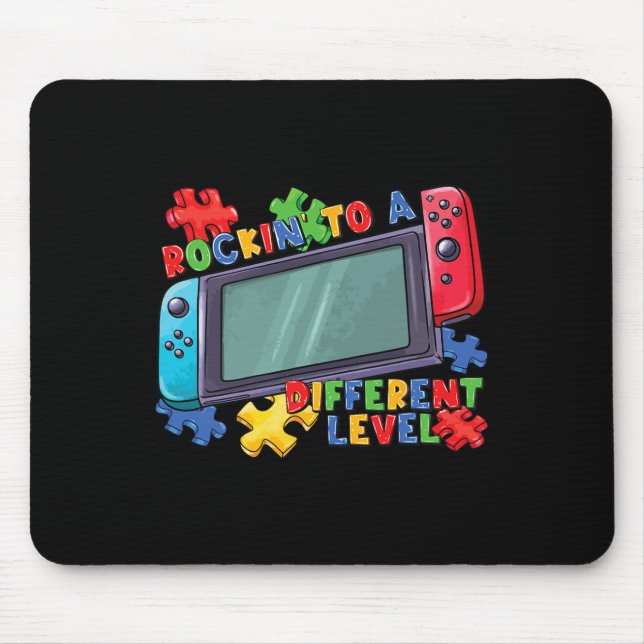 To A Different Level Gamer 2024 Video Game Autism  Mouse Pad (Front)