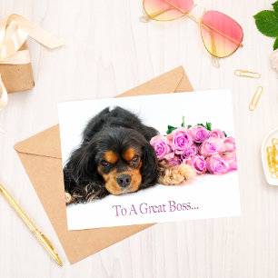 To A Great Boss With Cavalier King Charles Spaniel Card