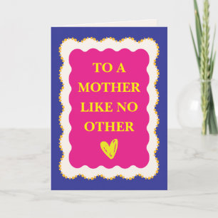 To a Mother Like No Other Pink & Blue Elegant Gr Thank You Card