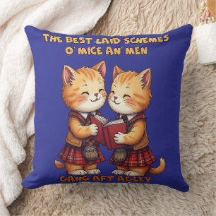 To A Mouse Orange Cats Reciting Burns Cushion