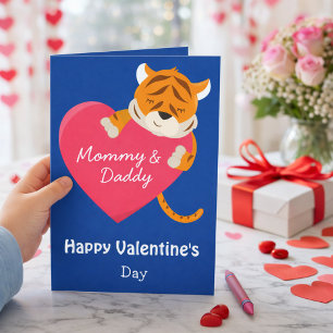 To a son on Valentine's Day Tiger Card