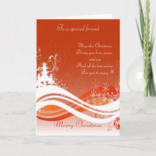 To a special friend at Christmas Holiday Card