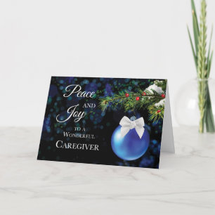 To a Wonderful Caregiver Holiday Greetings Card