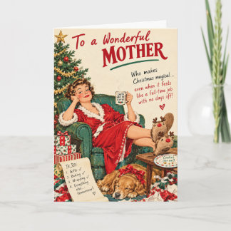 To a Wonderful Mother – Funny Vintage Christmas Card