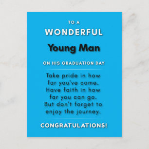 To A Wonderful Young Man On His Graduation Day 2 Postcard