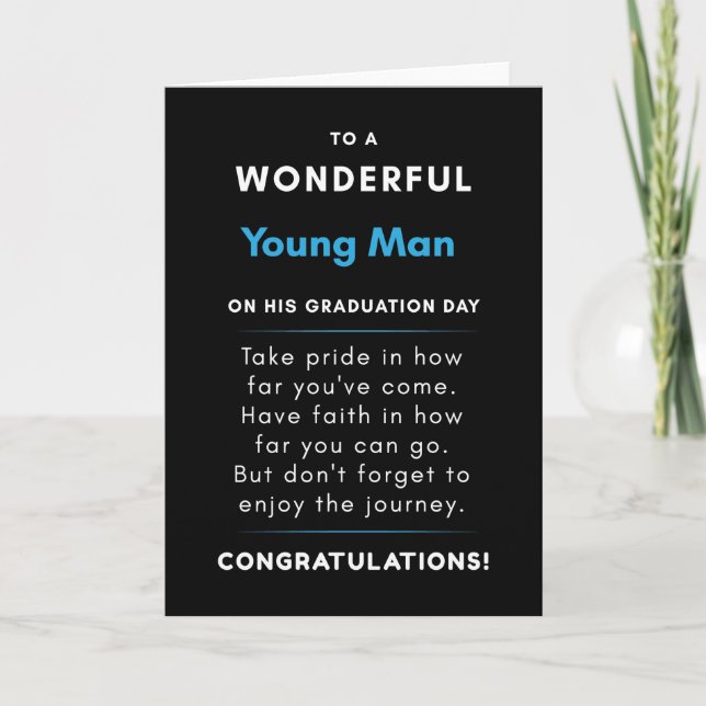 To A Wonderful Young Man On His Graduation Day Card (Front)