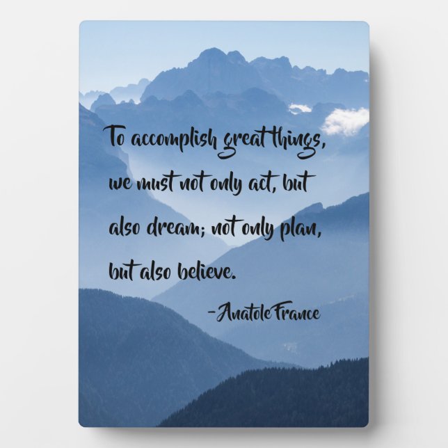 "To Accomplish Great Things," Inspirational Quote Plaque (Front)