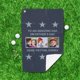 To an Amazing Dad on Father’s Day Custom Photos Golf Towel