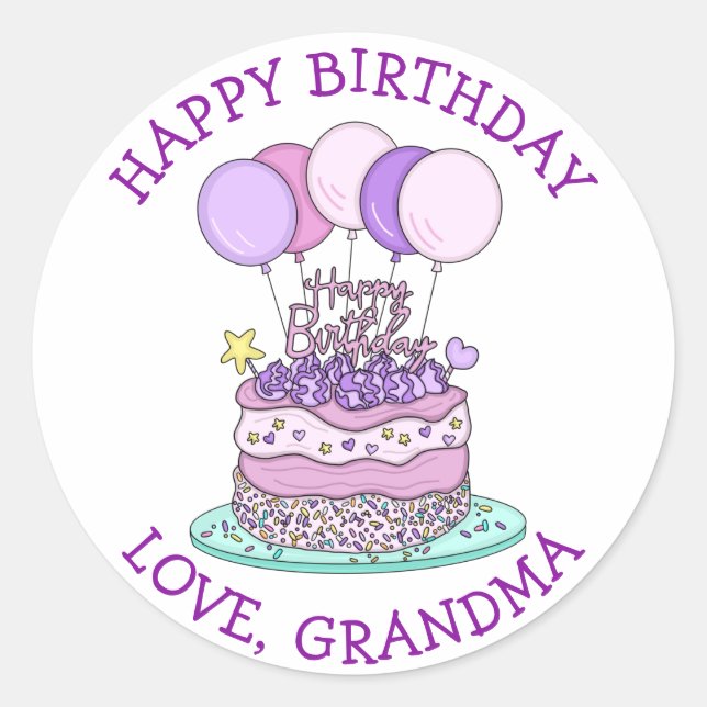 To and From Birthday Classic Round Sticker (Front)