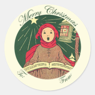 To and From Christmas Caroler Gift Tag Label