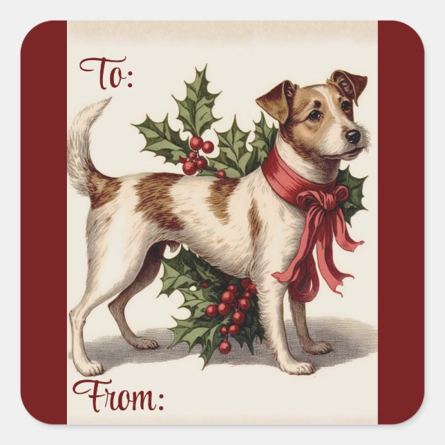 To And From Holiday Dog Sticker (Front)
