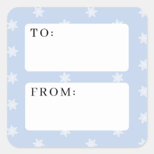 To and From Snowflakes Gift Label Stickers