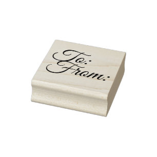 To and From Wooden Block Mounted Rubber Stamp